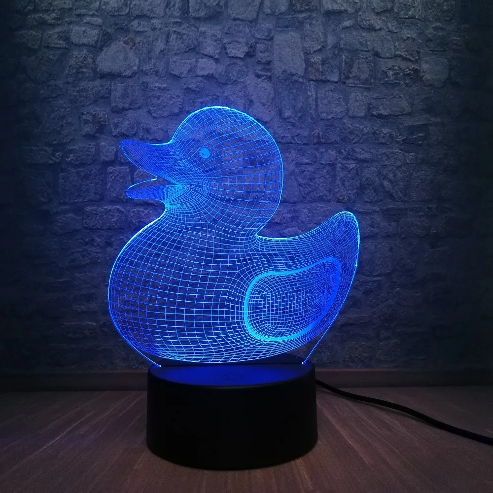 Милый кавайный животный Желтая Утка 3D USB СВЕТОДИОДНЫЙ светильник креативные