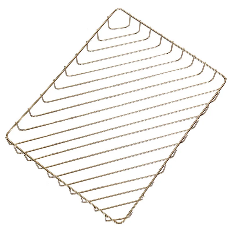 

Tray Fruit Basket Debris Finishing Text Basket Wrought Iron Rose Gold Desktop Storage Basket 4