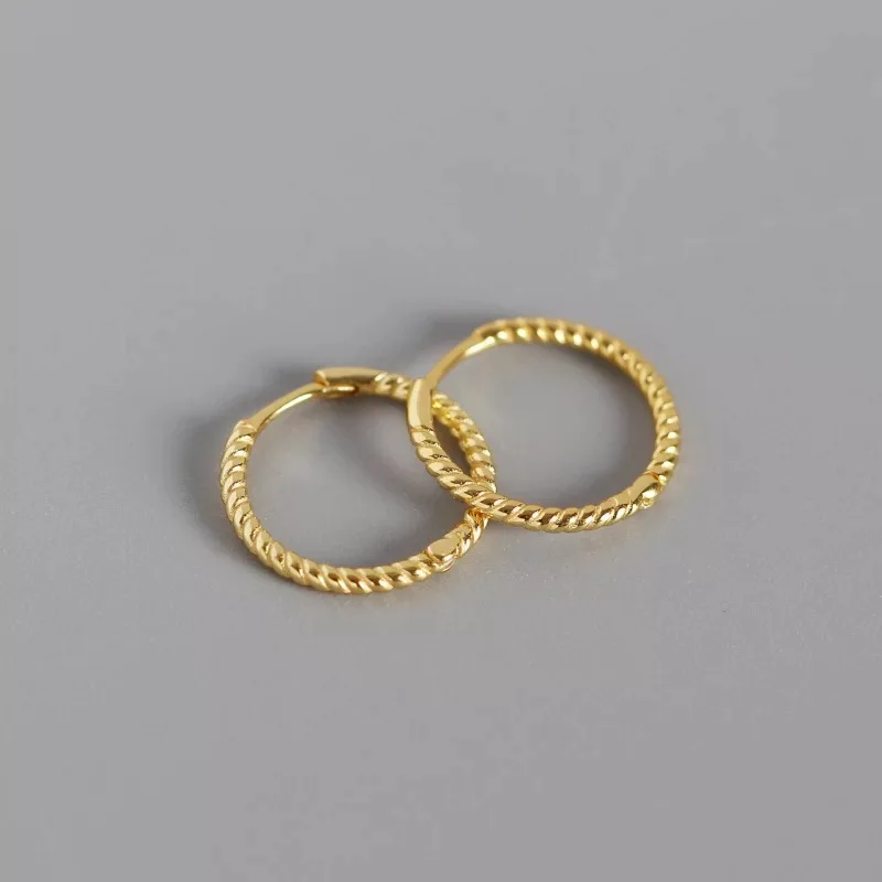 1 pair gold 12 mm Серьги из стерлингового серебра 925 пробы, лаконичные минималистичные геометрические кольца для ушей, трендовые дикие милые серьги для девушек - Окраска металла: 1 pair gold 12 mm