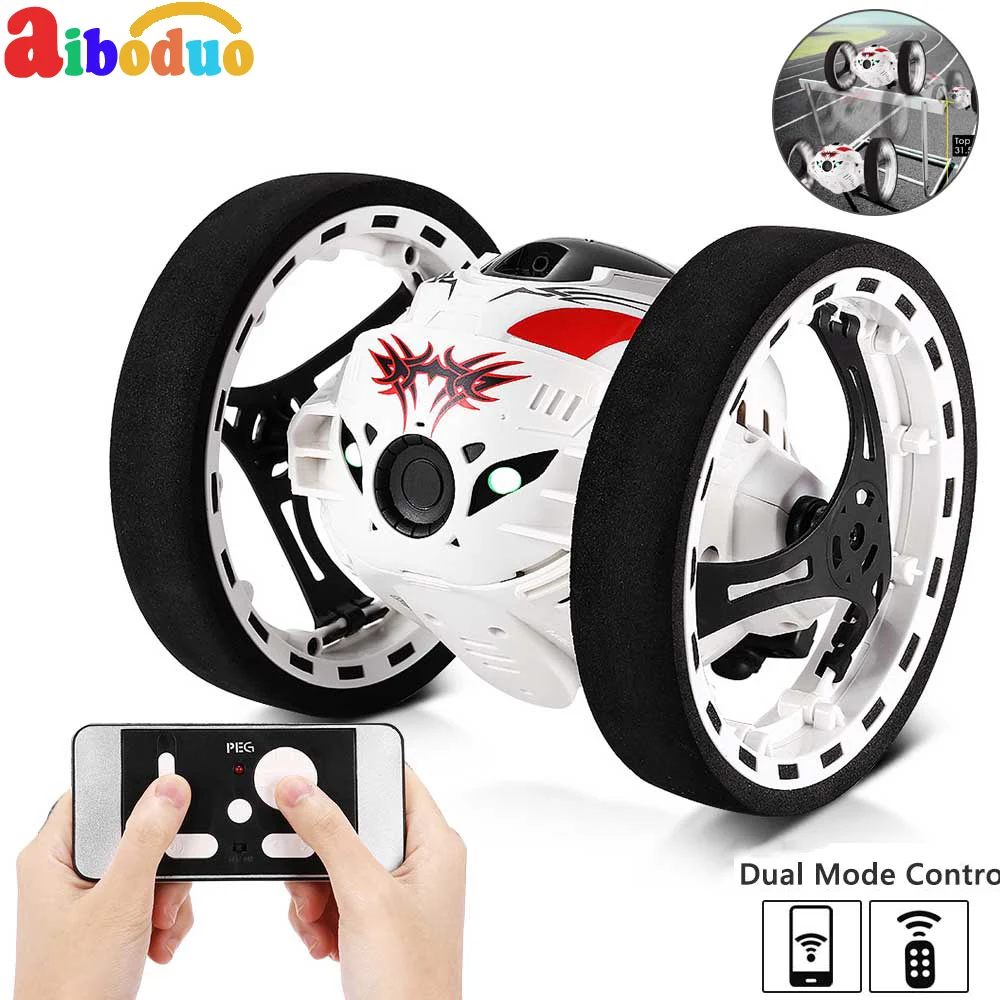 Mini Bounce Car 2.4GHz RC with Flexible Wheels Rotation LED Light Remote Control Robot Toys for Gift | Игрушки и хобби