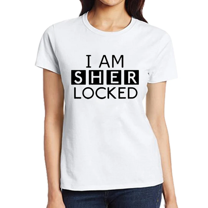 Женская Повседневная футболка с коротким рукавом I Am Sherlocked Fandom модная уличная
