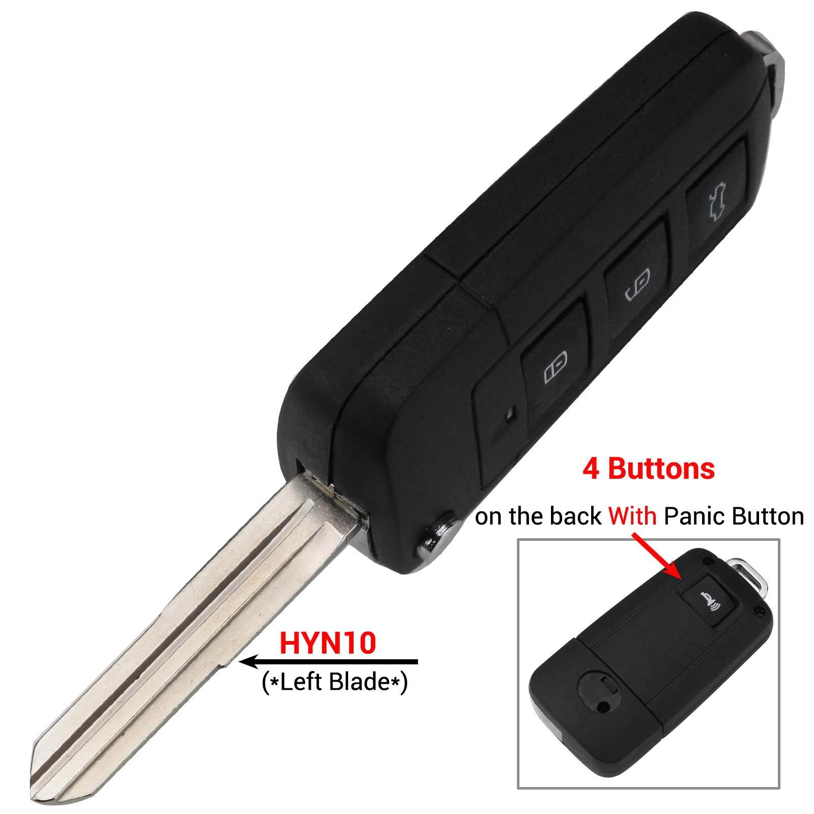 HYN10 4 Button Jingyuqin 3/4 Кнопка Модифицированная Складная оболочка дистанционного ключа для Kia для hyundai Elantra Sonata Genesis автомобильный чехол для ключей Fob HYN10 HYN14R - Количество кнопок: HYN10 4 Button