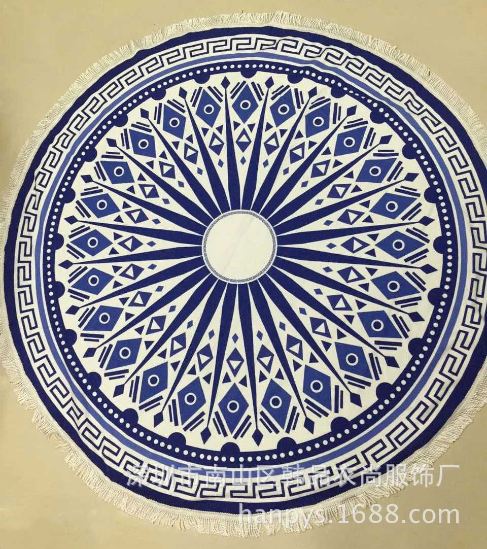 005 Loutsi 150 см круглое пляжное полотенце с кисточками из микрофибры с большим реактивной печатью пляжное полотенце s servette De Plage Adulte Bath Tow - Цвет: 005