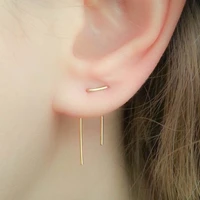 domino handmade super unique double piercing earrings threader double lobe earrings two hole earrings staple