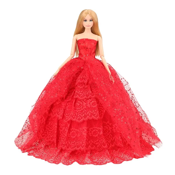 no doll Новое поступление, ручная работа, вечерняя вечеринка, свадьба, длинный хвост, Кукольное платье для Барби, аксессуары для кукол, предметы для Барби на день рождения - Цвет: no doll