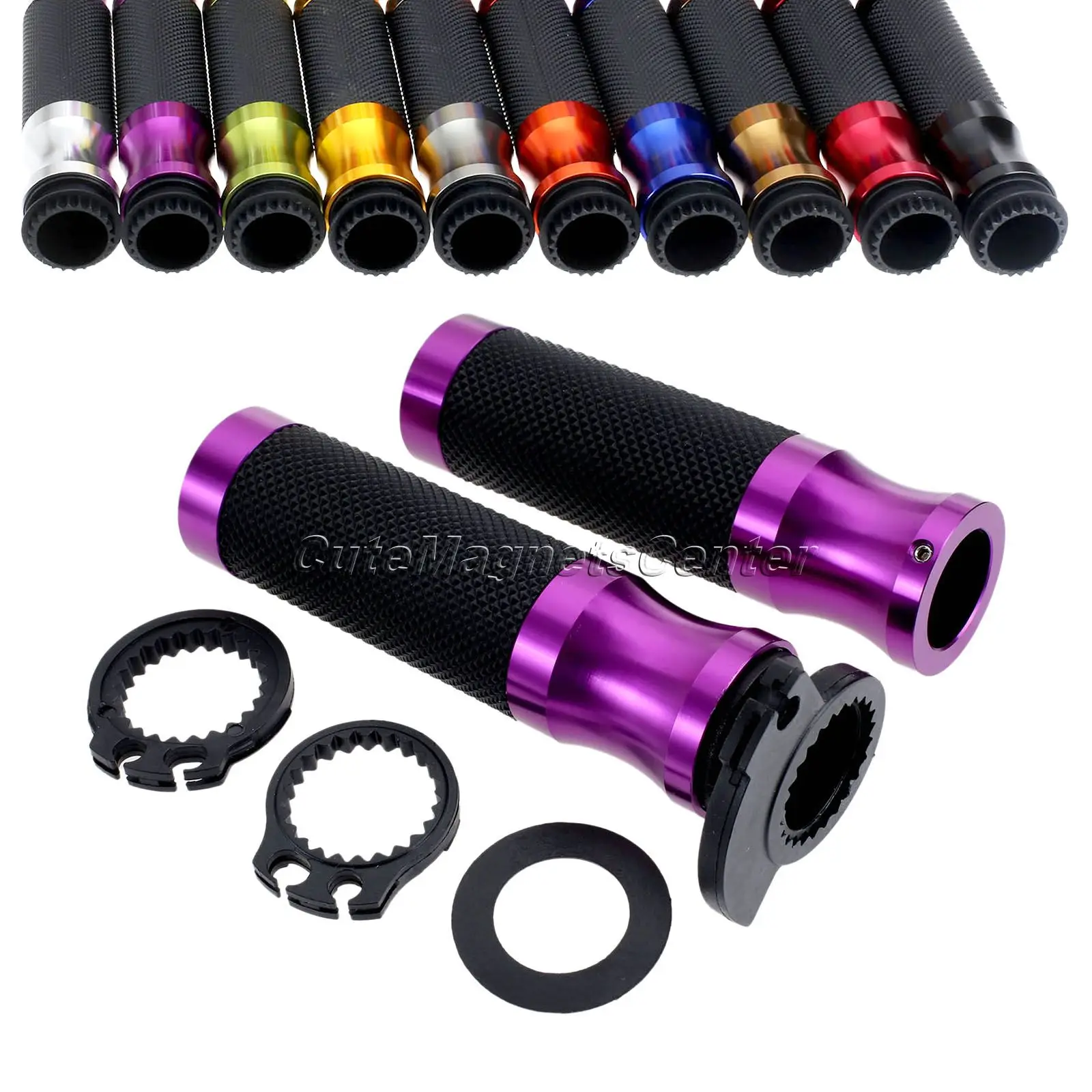 CNC алюминиевый Мотоцикл аксессуары резиновый руль для мотоцикла с дроссельной