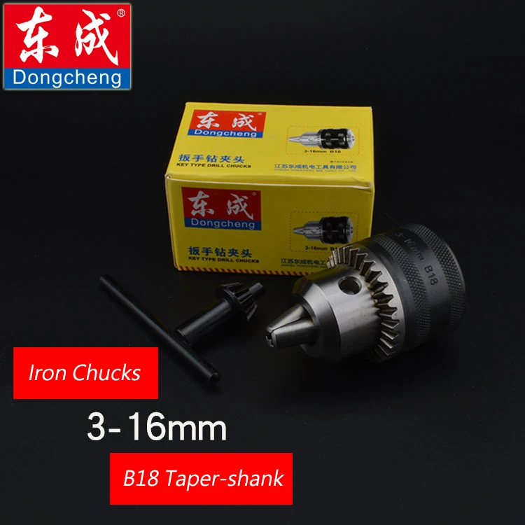 

Spanner Drill Chuck 16mm Iron Chuck For Electric Drill, Max. Capacity 3-16mm, Bore Diameter B18 Taper-shank