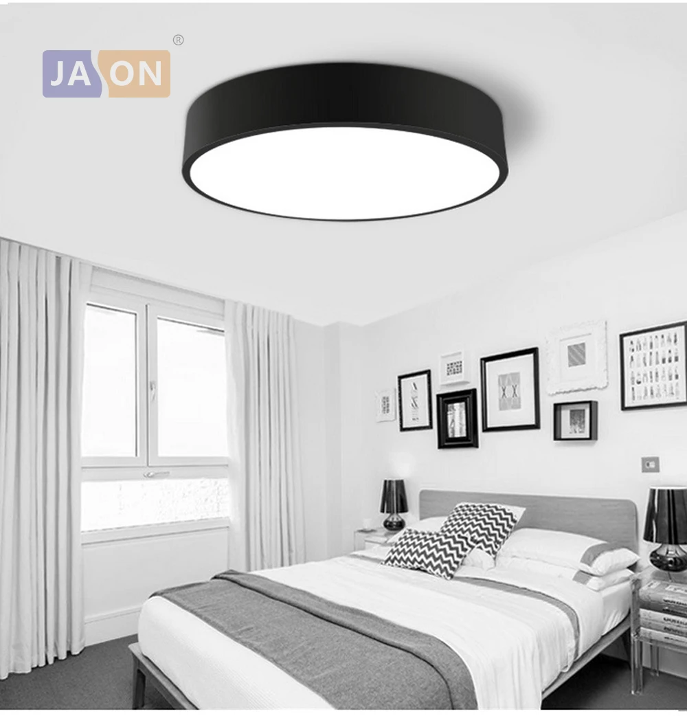 LED Современные Железные Акрил круглый черный, белый цвет 23-100 см Светодиодные Лампы.Светодиодные Светильники.Люстры Потолочные.Светильники Потолочные Светильники.Потолочный Светильник Для Столовой, Фойе и Спальни
