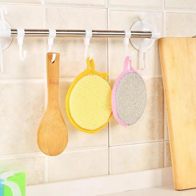 Tool Dish Round Double Washing Pad Sided Kitchen Scourer Cleaner Sponge Cleaning | Дом и сад