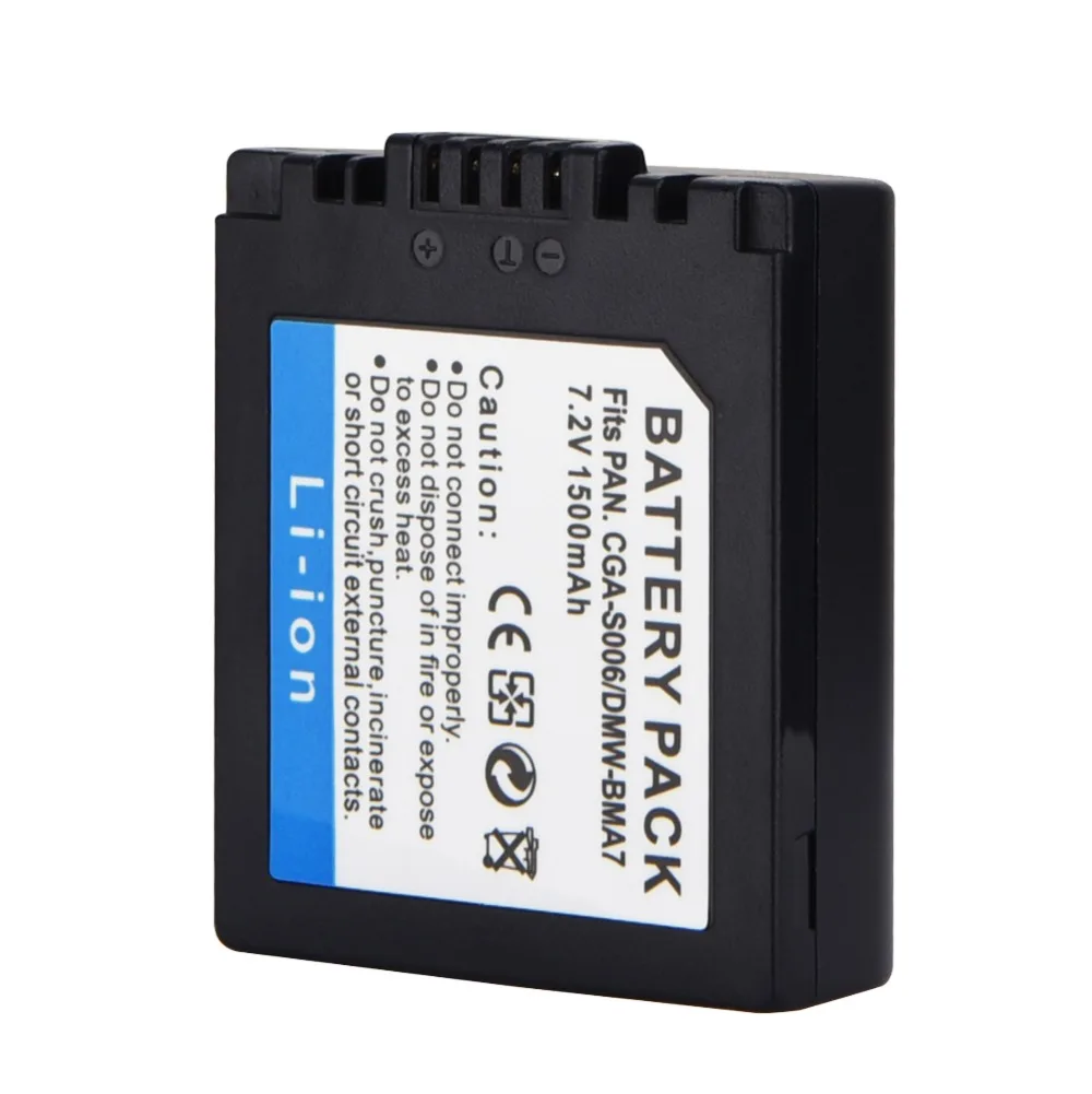 

1500mAh CGA-S006 DMW-BMA7 CGR-S006E Replacement Battery Bateria For Panasonic Lumix DMC-FZ7 FZ8 FZ18 FZ35 FZ28 FZ38 FZ30