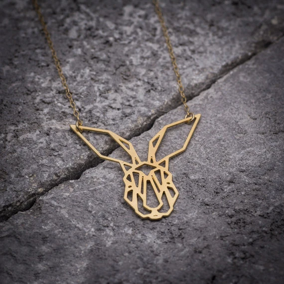 Необычное Ожерелье NianDi в виде оригами с животными геометрический кулон кролика