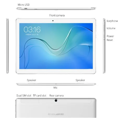 Teclast P10 4G LTE планшет 10 1 дюймов 1280*800 Android 8 OS MTK6737 четырехъядерный 2 Гб ОЗУ 16 ПЗУ