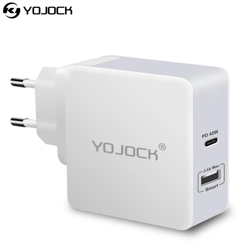 Сетевое зарядное устройство YOJOCK с портом USB Type-C и поддержкой быстрой зарядки, 57 Вт