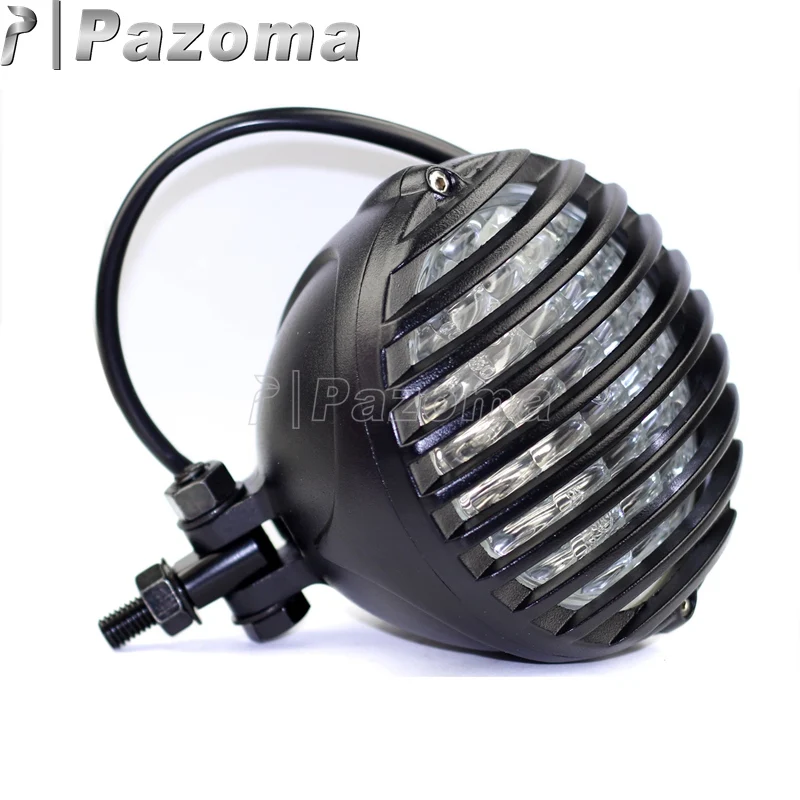 

Motorcycle Aluminum Old School Scalloped Vintage Finned Grill Headlight For Harley Chopper Bobber Cafe Racer