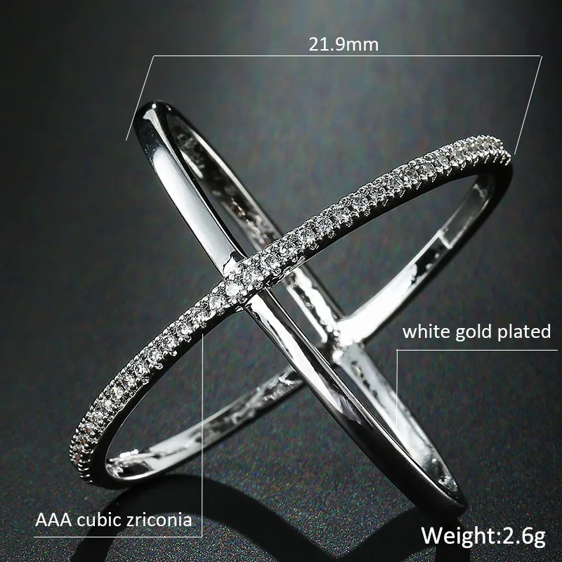 Женское кольцо с фианитом YOBEST розовое золото вечерние кольца большим крестом