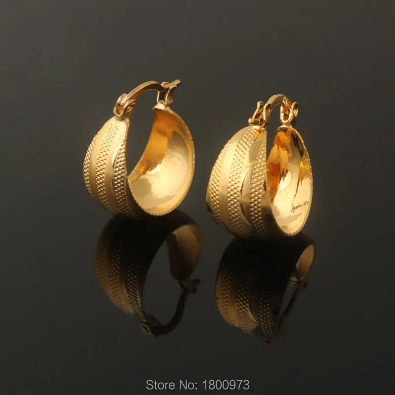 Новые винтажные серьги модные ювелирные изделия 18К золотого цвета заполненные