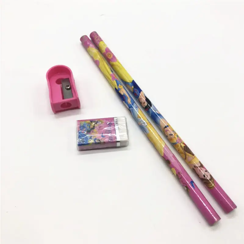 5pcs/lot stationery set cartoon six princess theme children school supplies pencil ruler sharpener rubber combination | Канцтовары для