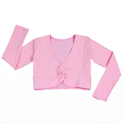 pink Одежда для маленьких девочек для балета для девочек, свитер детская одежда для занятий гимнастикой Длинные рукава Куртка Обёрточная бумага свитер верхнее покрытие Купальник для балета, танцев - Цвет: pink