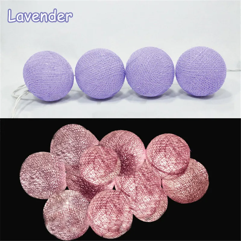 Гирлянда с хлопковыми шариками однотонная 20 шт./компл. украшение для внутреннего