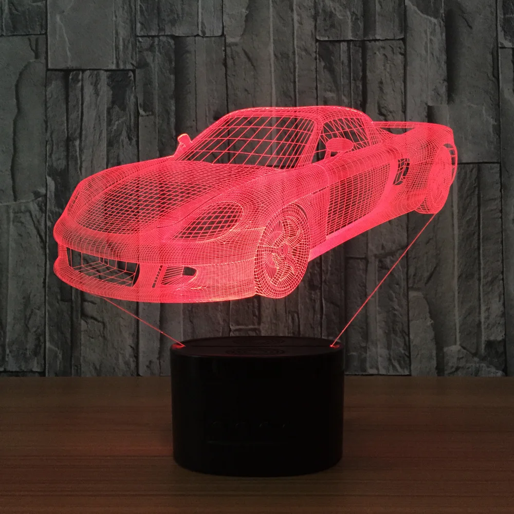 Автомобильный 3d ночник 7 цветов светодиодный Usb в качестве детских игрушек
