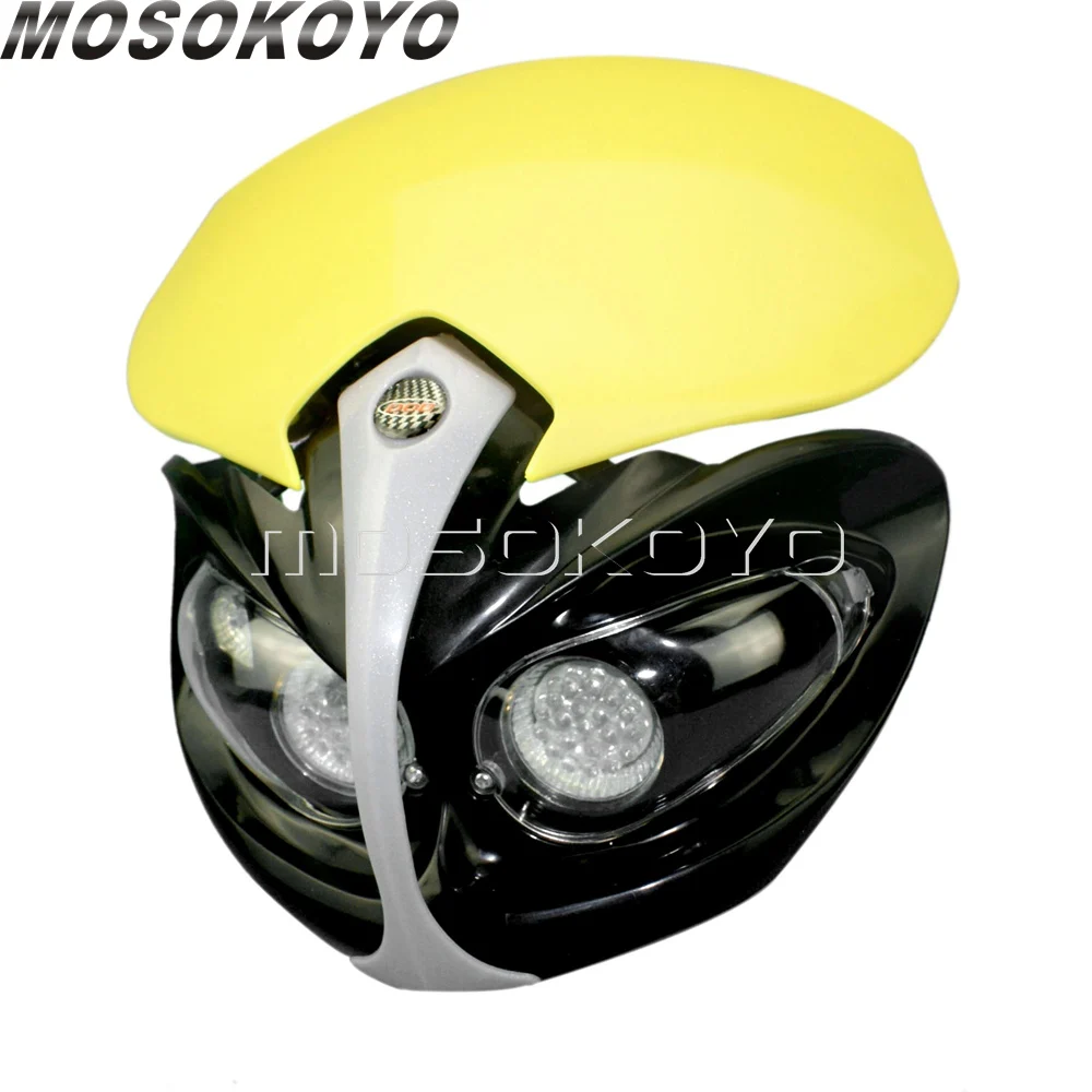 Мотоциклетная фара Dirt Bike Enduro для мотокросса Yamaha Suzuki LTZ RM 650 200 250 125 400 RMZ DR DRZ желтая