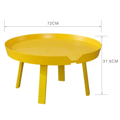 D72cm-yellow Журнальный столик из твердой древесины в скандинавском стиле, современный минималистичный, креативный, для гостиной, дивана, Круглый, Маленький журнальный столик mx6011633 - Цвет: D72cm-yellow