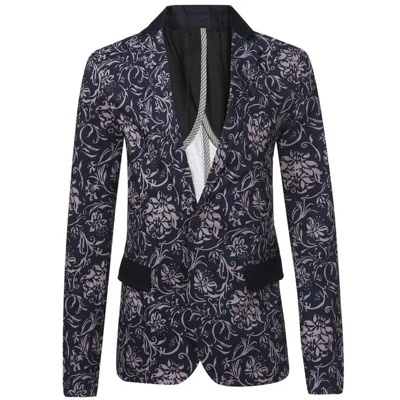 Мужские блейзеры с принтом 2016 модные брендовые облегающие цветочным рисунком и