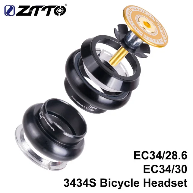 3434s Gold ZTTO 3434 S MTB дорожный велосипед Беспроводной Гарнитура 34 мм EC34 ЧПУ 1-1/8 28,6 прямая трубка вилка; большие размеры 34-обычные Беспроводной наушников - Цвет: 3434s Gold