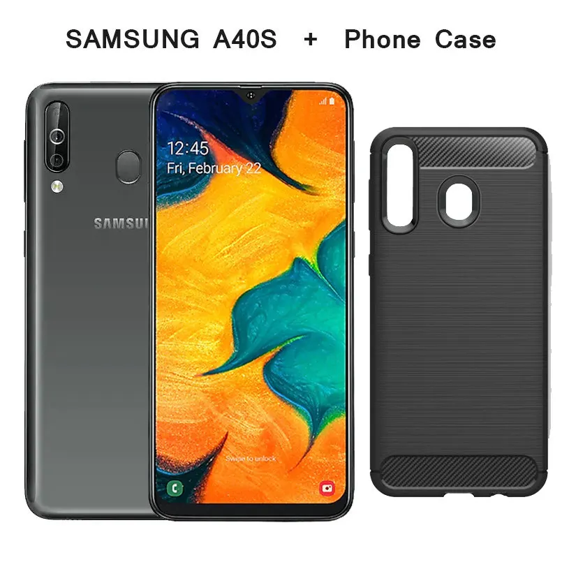 Смартфон samsung Galaxy A40s, 4G LTE, Android, 6,4 дюймов, четыре ядра, 6 ГБ, 64 ГБ, 5000 мАч, супер-быстрая зарядка, разблокировка лица, мобильный телефон - Цвет: With TPU Case