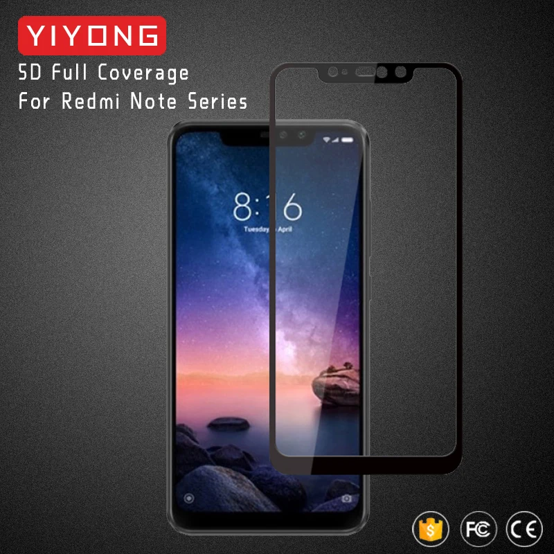 25 шт./лот YIYONG 5D полное покрытие Xiaomi Redmi Note 6 5A 5 Pro защита экрана из закаленного стекла для Xiaomi Note 4 4x6 Global glass