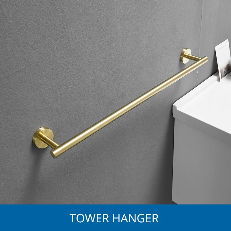 Long Towel Hanger Faplully матовый золотой набор аксессуаров для ванной комнаты Т-образный дизайнерский держатель для туалетной бумаги держатель для туалетной щетки настенное оборудование - Цвет: Long Towel Hanger