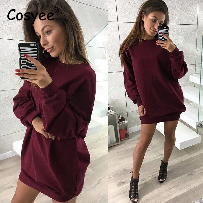 Women Long Fashion Sweatshirt Casual Loose Hoodies Sleeve Pullovers O Neck Feminine Harajuku Streetwear 10 Colors Cosyee | Женская