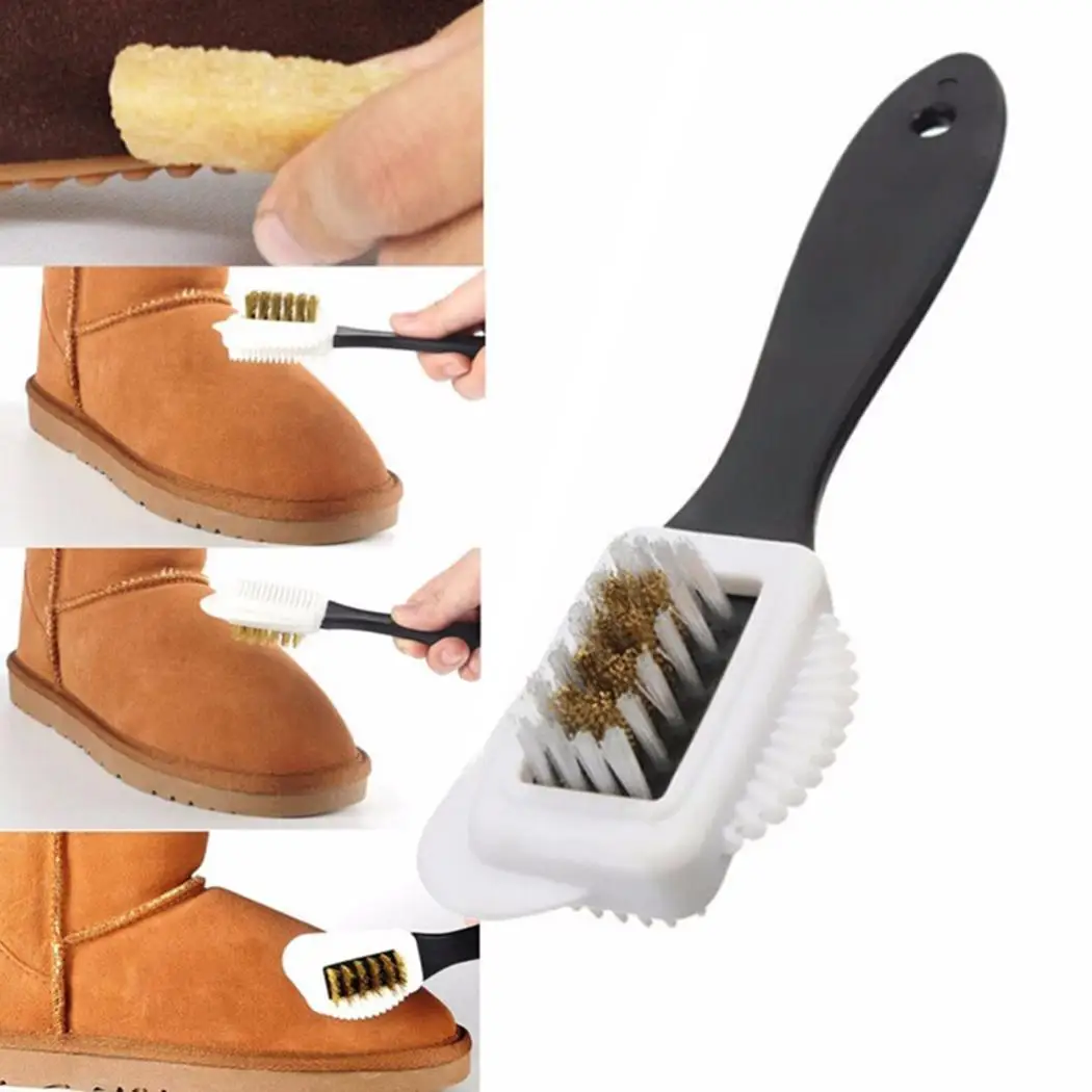 НОВАЯ щетка для чистки замши и нубука 3 стороны обуви ботинок щетки ухода|Щетки