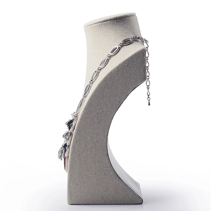 Льняной кремово белый манекен для ожерелья Fanxi подвеска бюста подставка