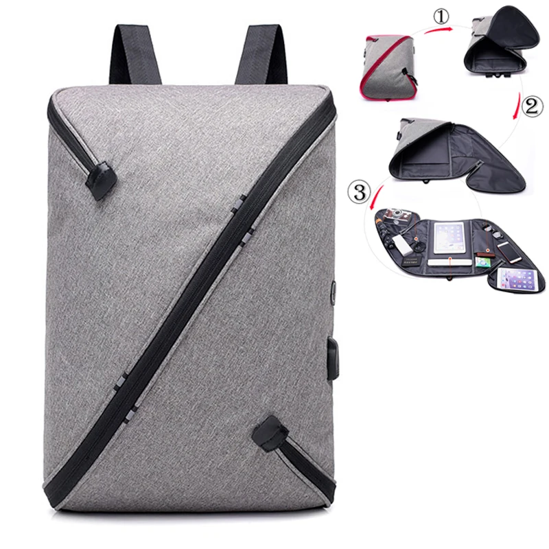 Рюкзак мужской для ноутбука с USB-зарядкой и защитой от кражи | Багаж сумки