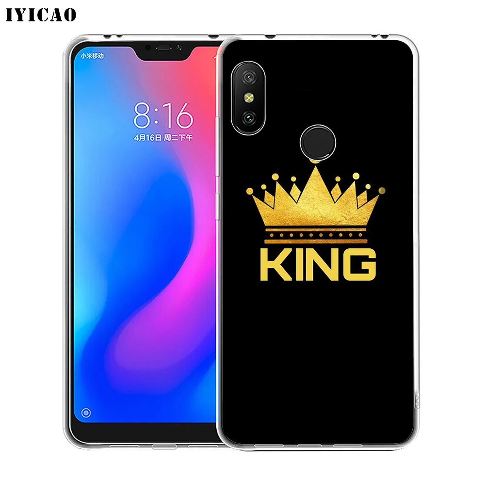 Мягкий силиконовый чехол для телефона IYICAO King Queen Crown Xiaomi Redmi 4A 5A 6A Note 7 6 5 Pro Plus 4X Prime |