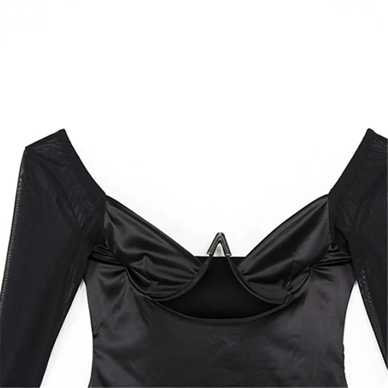 Женское Сетчатое платье-бюстье в стиле пэчворк облегающее платье-карандаш для