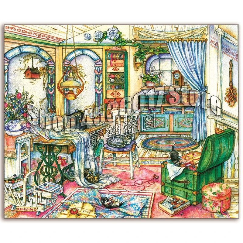 

Full Diamond Embroidery,My Sewing Room,Landscape,Art,5D,Diamond Painting,Cross Stitch,Diamond Mosaic,Decoration,Needlework,Gift