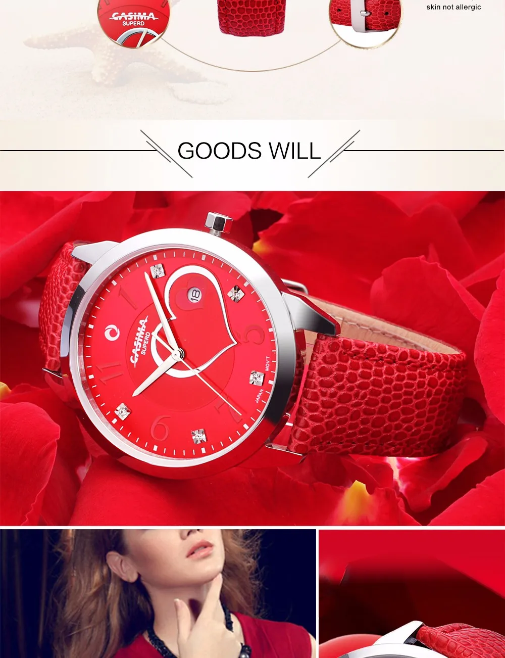 Reloj Mujer CASIMA люксовый бренд бриллианты горный хрусталь Роскошный Повседневный Женский кварцевый Кожаный ремешок водонепроницаемый Montre Femme
