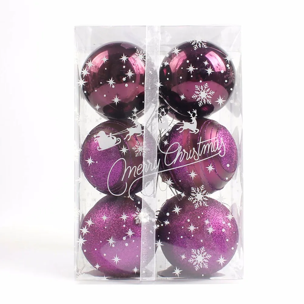 12Pcs 6cm Christmas Tree Ball Baubles Christmas Party Ornament For Festival Party Supplies Home Decoration Gifts 5 Colors