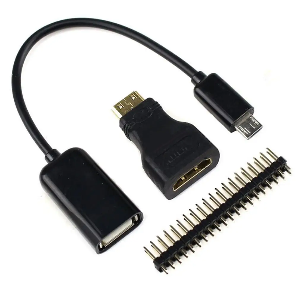 Удобный 3 в 1 комплект для Raspberry Pi Zero мини адаптер HDMI + Micro USB головка GPIO компл.|Кабели