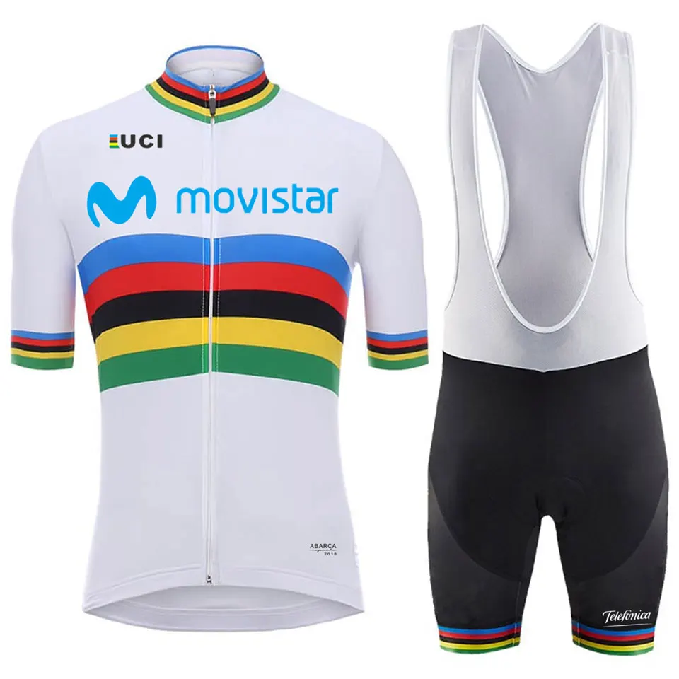 Movistar Men Cycling Jersey Short Sleeve Sets Breathable MTB Bike Cycling Clothing Cycle Sportswear Ropa Ciclismo