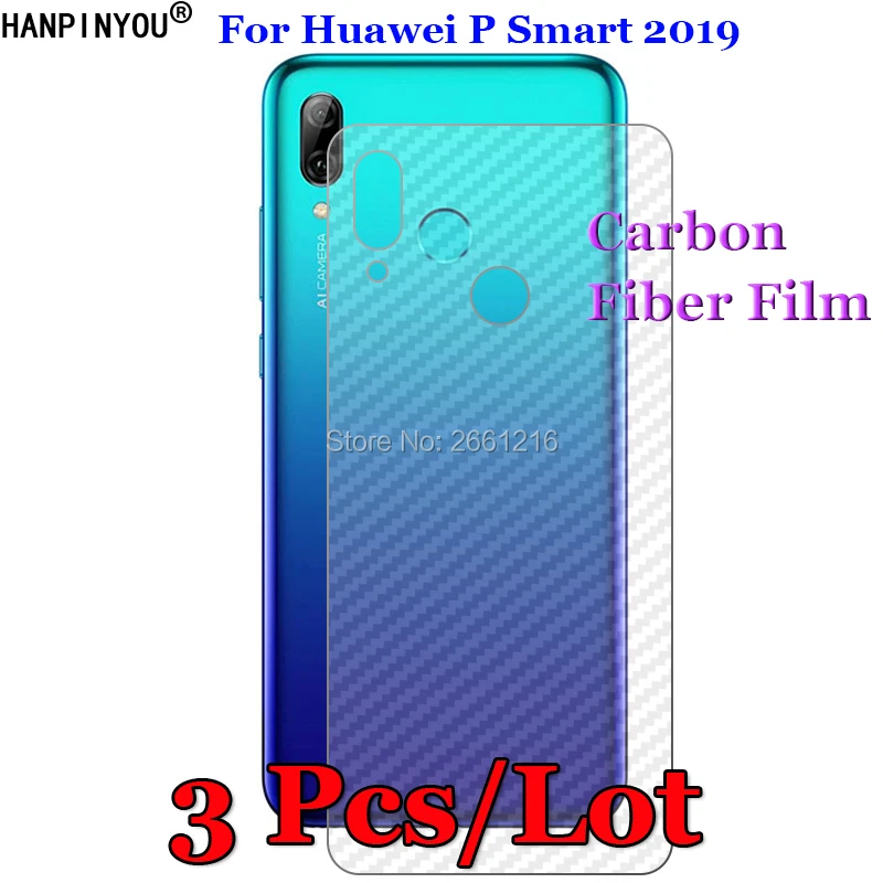 

3 шт./лот для Huawei P Smart 2019 / S 3D Нескользящая прозрачная углеволоконная Защитная пленка для задней панели экрана защитная наклейка (не стекло)