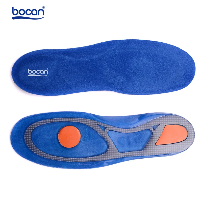 Bocan Silicon Gel Insoles Foot Care for Plantar Fasciitis Heel Spur Shoe Insoles Shock Absorption Pads arch orthopedic insoles