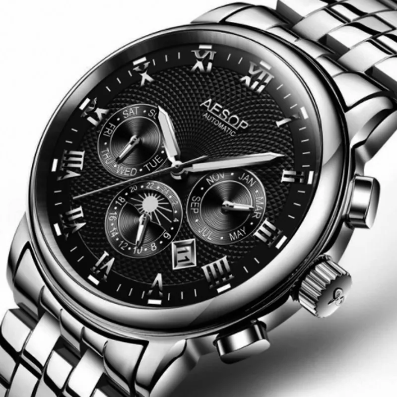 Индивидуальные Роскошные Мужские механические часы Звездное небо с