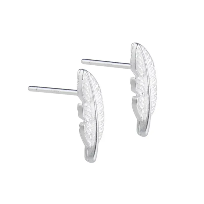 Женские серьги в форме пера из серебра 100% пробы R4 | Украшения и аксессуары