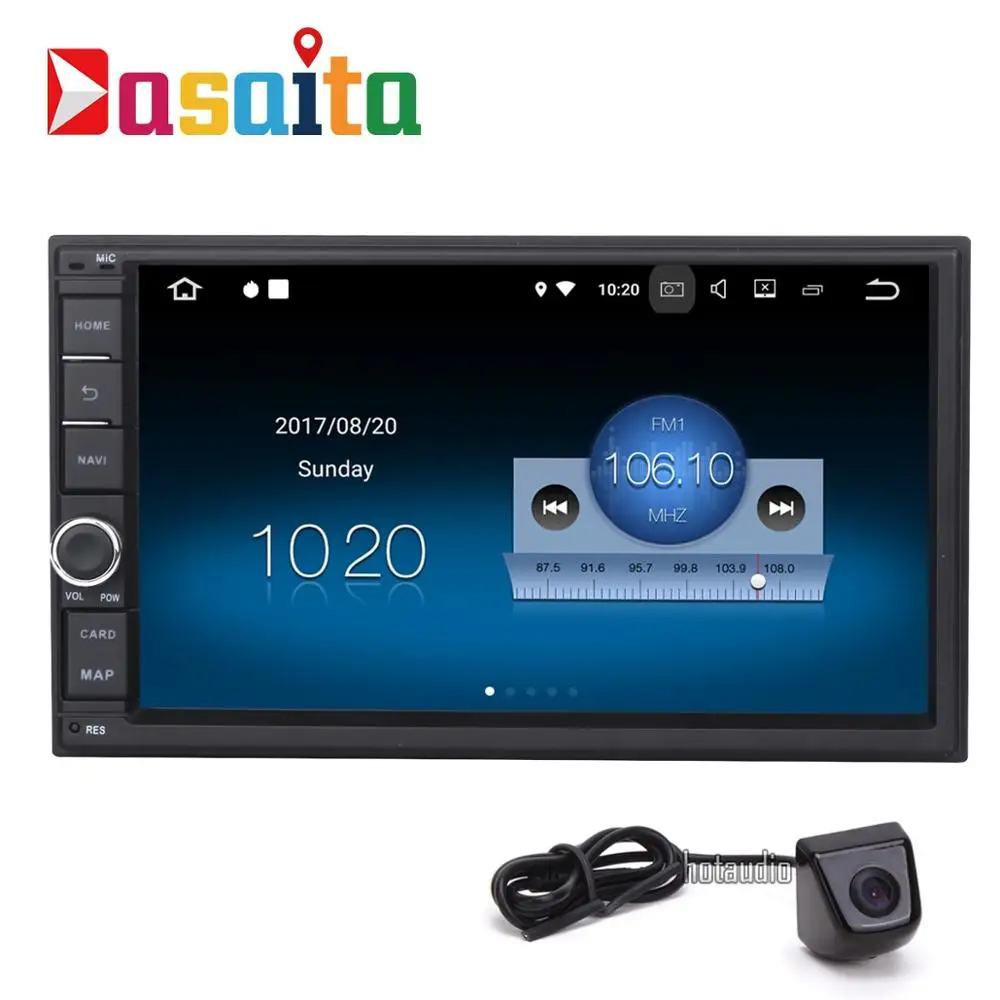 Dasaita " Android 9,0 Автомобильный gps плеер Navi для универсального 2 DIN с 2G+ 16G четырехъядерный автомобильный стерео Мультимедийный без DVD Bluetooth DAB - Цвет: with 657 camera