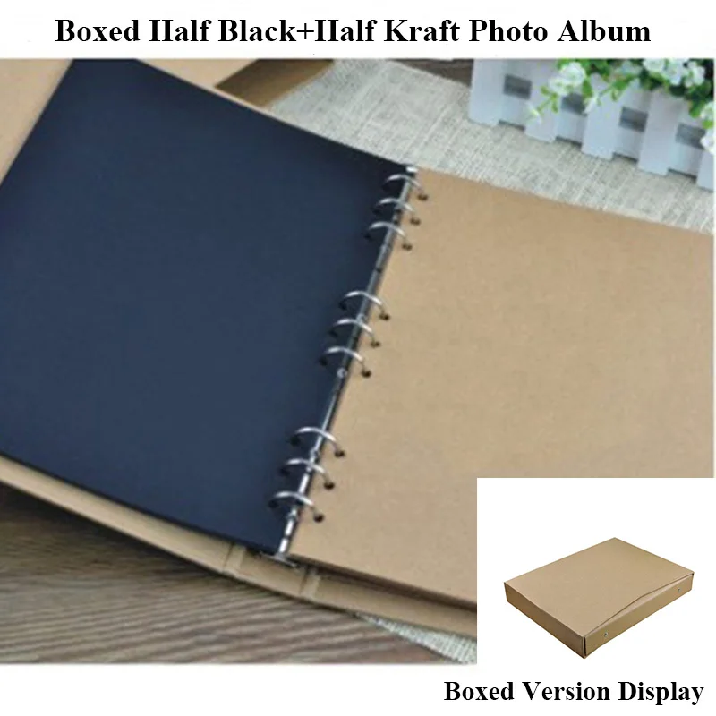 Boxed album-mixed 30 страниц пустой/вкладыш фотоальбом Scarpbook ручной работы/свадьба/DIY/самоклеющиеся/Бумага Фотоальбом Обложка крафт альбом для фотографий - Цвет: Boxed album-mixed