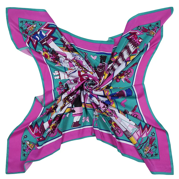 Новинка 2016 качественный Шелковый квадратный шарф роскошный бренд индийский узор