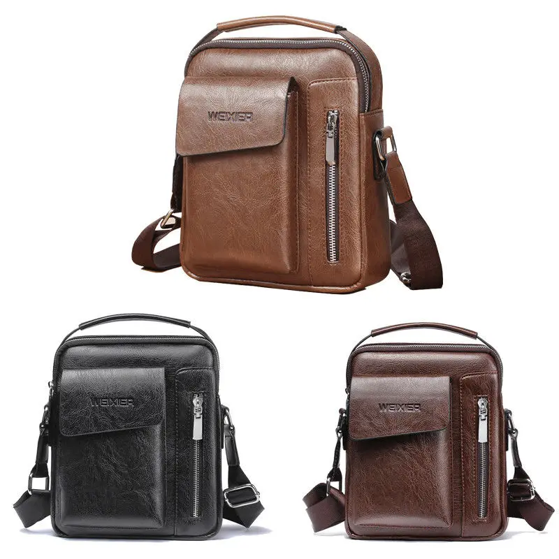 Men's Business Shoulder Bag Official Office Messenger PU Leather British Style Fashion Tote |